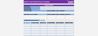 Sports-Team-Roster Excel Template