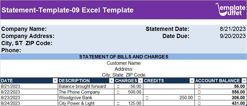 Statement-Template-09 Excel Template