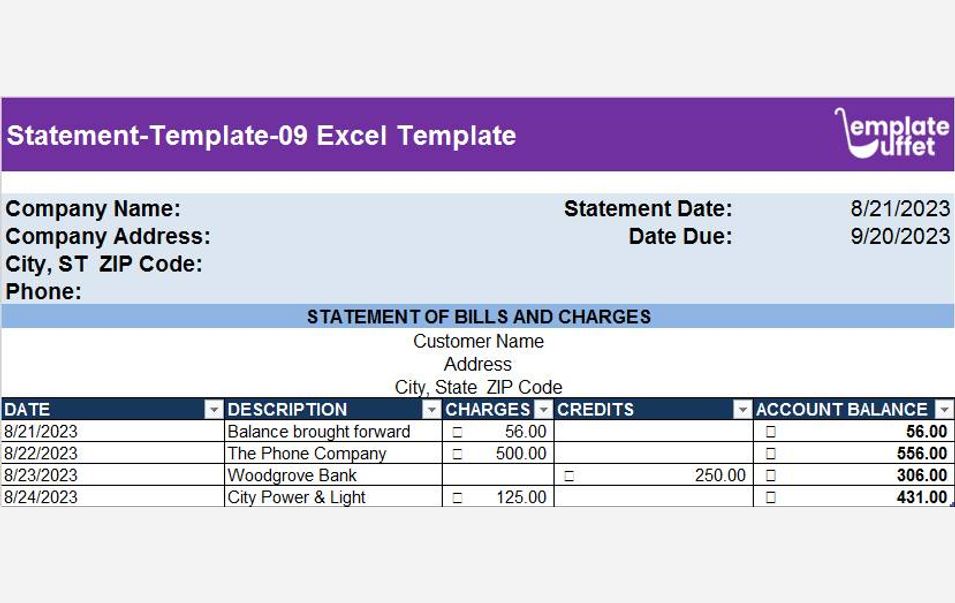 Statement-Template-09 Excel Template