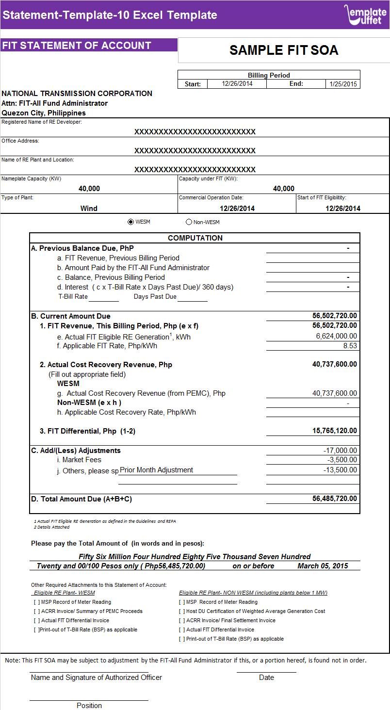 Statement-Template-10 Excel Template