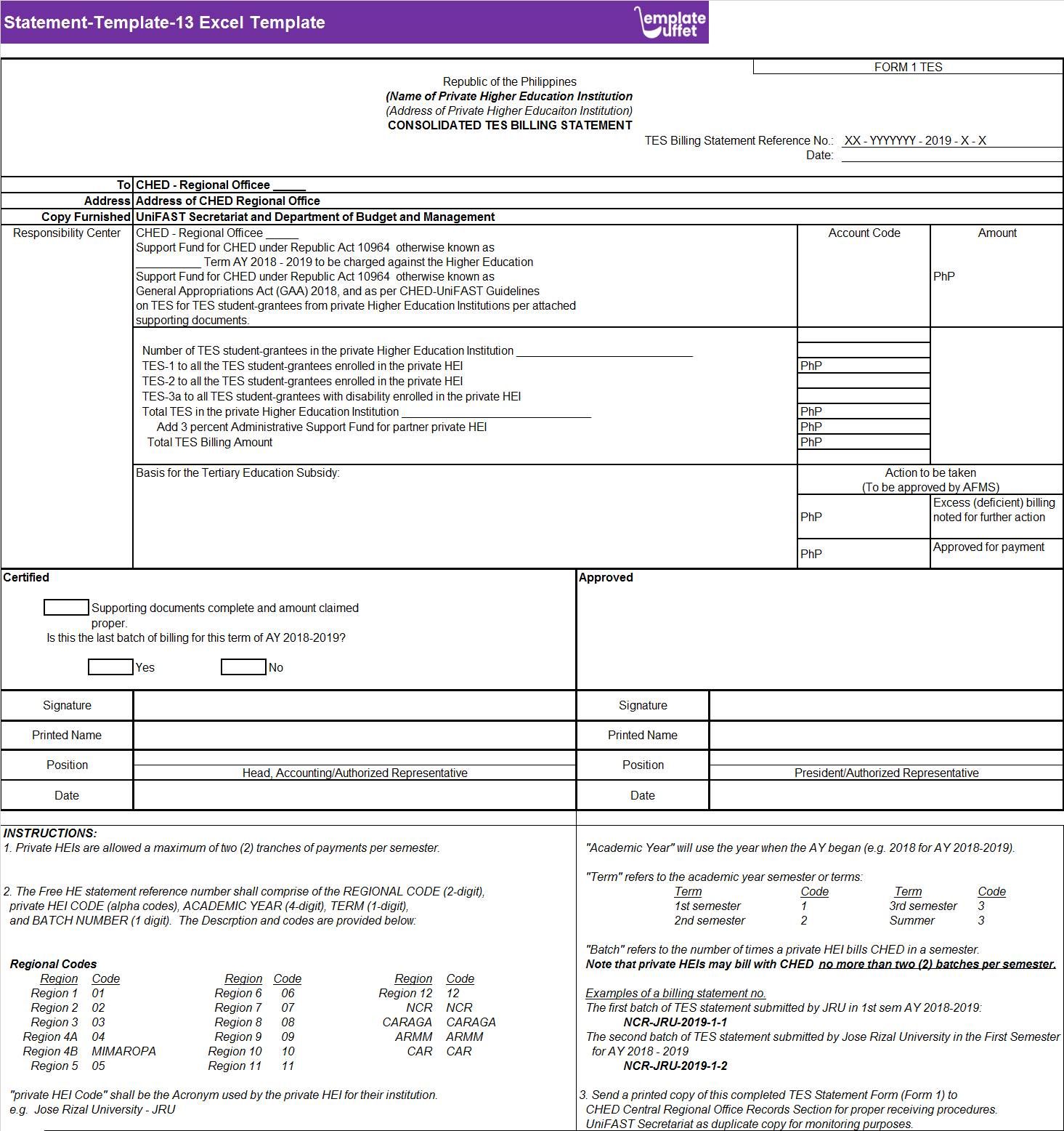Statement-Template-13 Excel Template