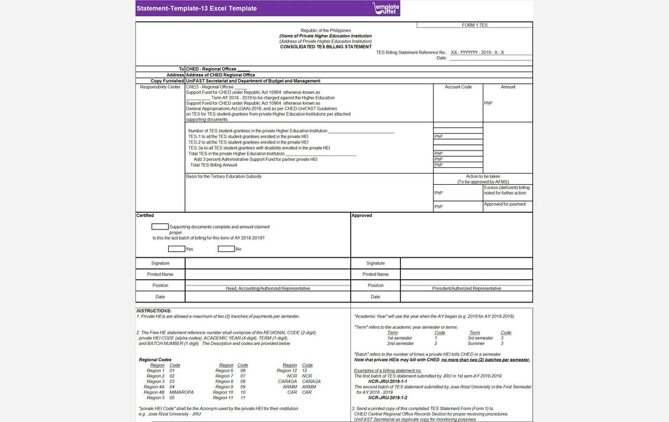Statement-Template-13 Excel Template