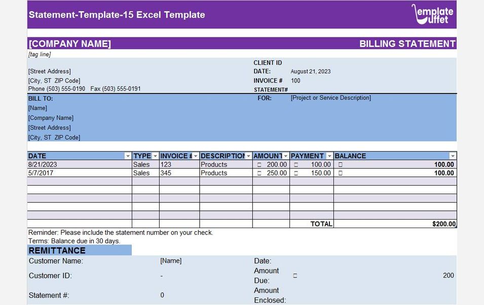 Statement-Template-15 Excel Template