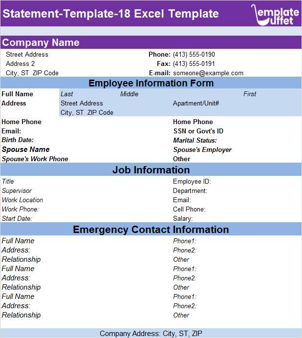 Statement-Template-18 Excel Template