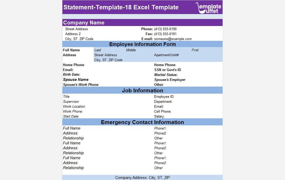 Statement-Template-18 Excel Template