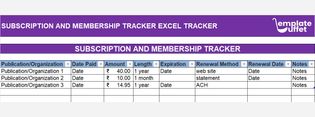 SUBSCRIPTION AND MEMBERSHIP TRACKER EXCEL TRACKER