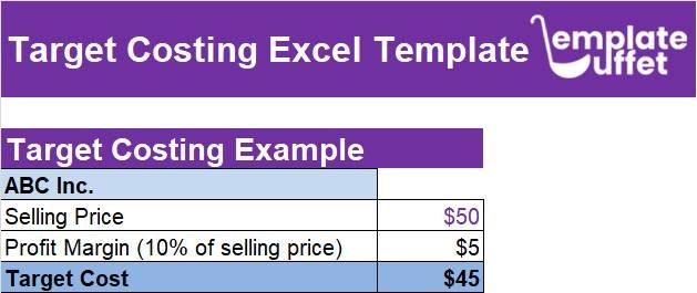 Target Costing Excel Template