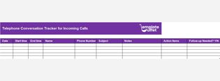 Telephone Conversation Tracker for outgoing and incoming calls