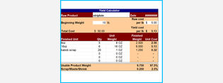 Food Yield Calculator Template