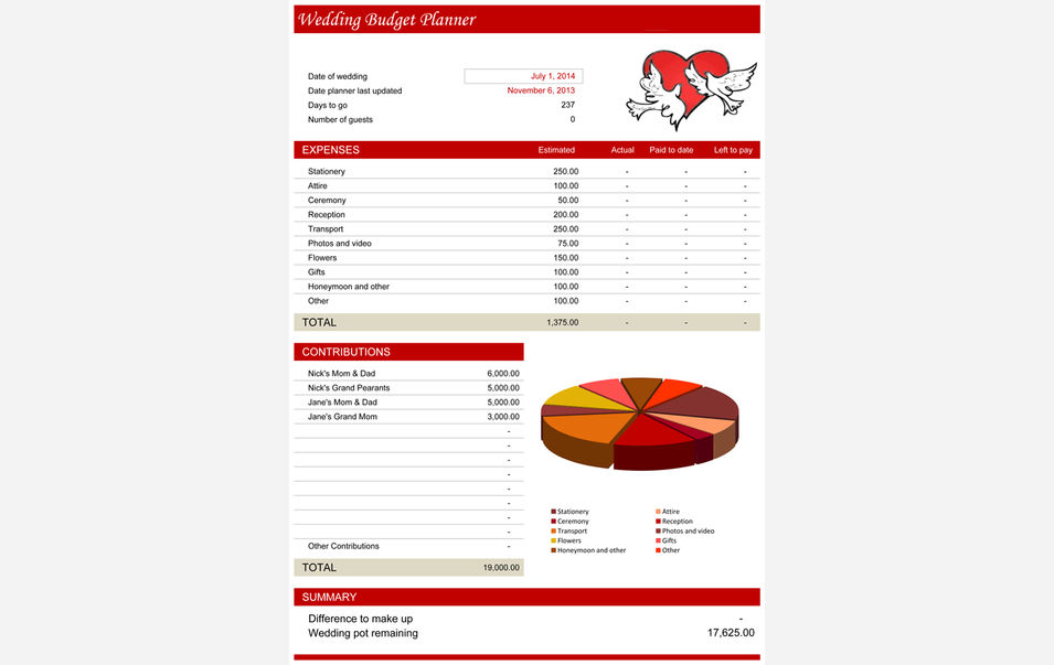 Wedding Budget Planner