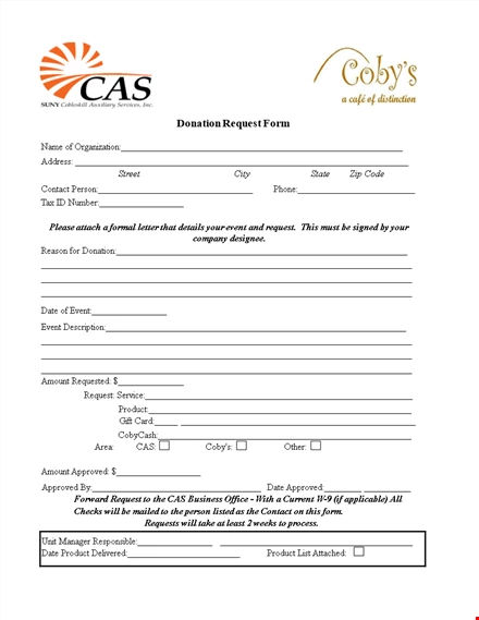 Donation Request Form