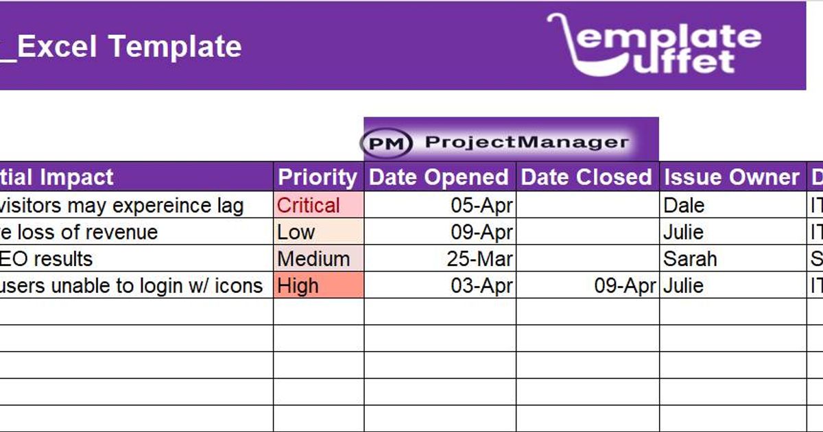 Free Excel Template for Issue Tracking & Project Management