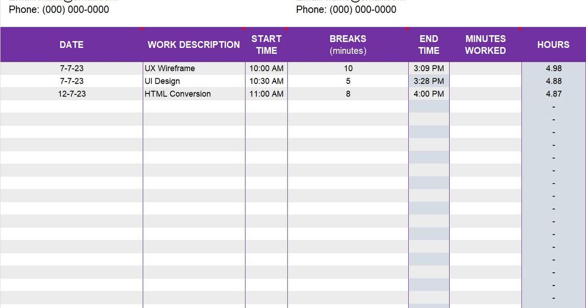 Hourly Invoice Template Excel Bill Clients by the Hour Free Hourly Invoice Template Excel Bill Clients by the Hour Free