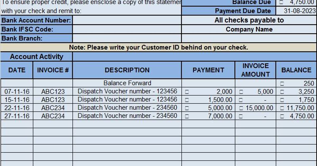 Free Excel Statement Template: Easily Create Financial Statements Free Excel Statement Template: Easily Create Financial Statements