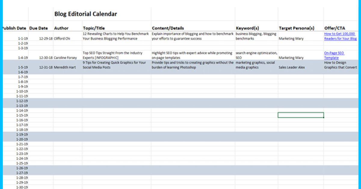 Free Blog Editorial Calendar Template Create Manage Content Easily Free Blog Editorial Calendar Template Create Manage Content Easily