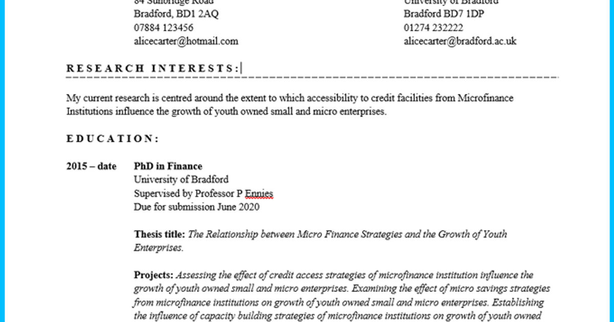 HOW TO WRITE A NON ACADEMIC CV visual data 2