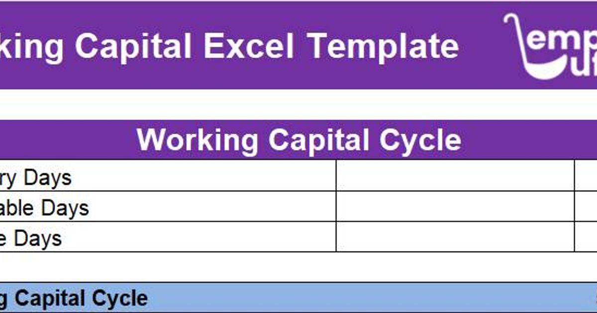 Working Capital Cycle Excel Template: Calculate Cash Flow Easily