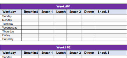 Bi Weekly Meal Planner