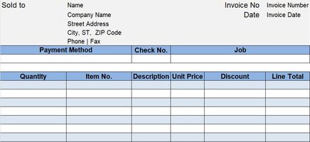 Blue Sales Receipt Excel Template