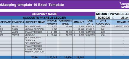 Bookkeeping-template-10 Excel Template