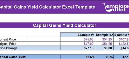 Capital Gains Yield Calculator Excel Template
