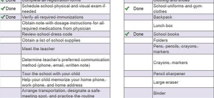 Checklist for Back-to-School Excel Template
