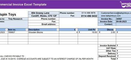 Commercial Invoice Excel Template