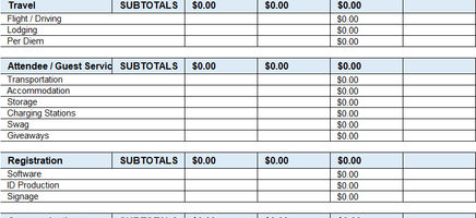 Conference Planning Worksheet