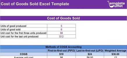 Cost of Goods Sold Excel Template
