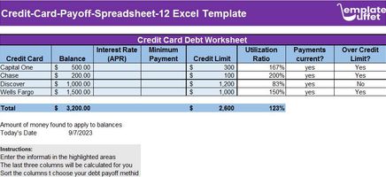 Credit-Card-Payoff-Spreadsheet-12 Excel Template