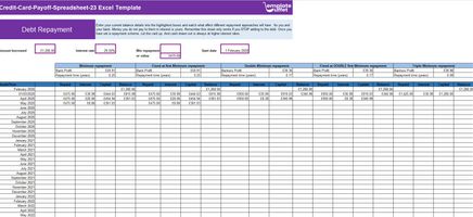 Credit-Card-Payoff-Spreadsheet-23 Excel Template