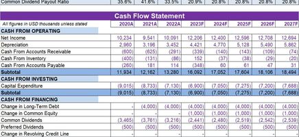 Dividend Coverage and Payout Excel Template