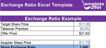 Exchange Ratio Excel Template