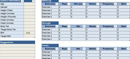 Exercise-Planner Excel Template