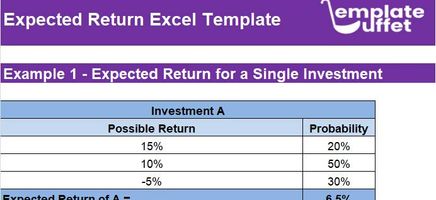 Expected Return Excel Template