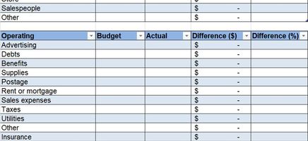 Expenses-Actual-vs-Budget Excel Template