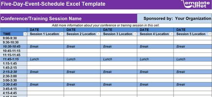 Five-Day-Event-Schedule Excel Template