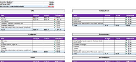 Holiday Budget Planner