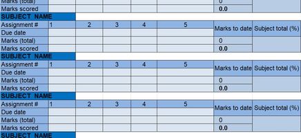 Home Schooling Progress Record Excel Template