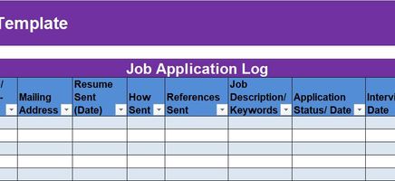 Job-Application-log Excel Template