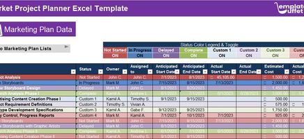 Market Project Planner Excel Template