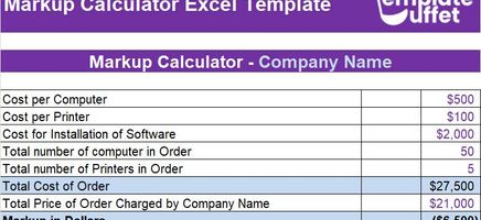 Markup Calculator Excel Template