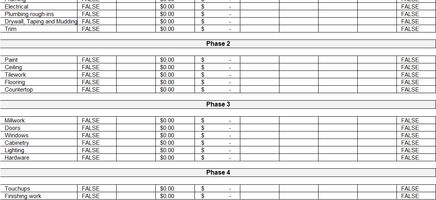 Master Renovation Sheet