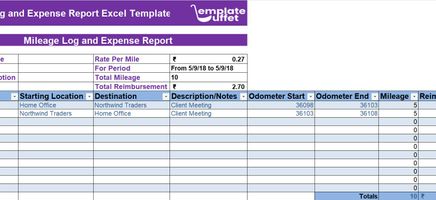 Mileage Log and Expense Report Excel Template