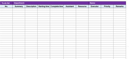 Monthly Work Schedule