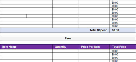 NEF Grant Budget