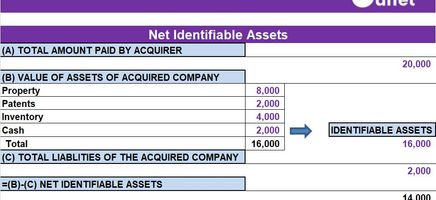 Net Identifiable Assets Excel Template