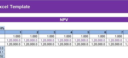 NPV-XNPV Example Excel Template