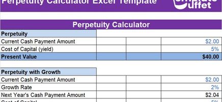 Perpetuity Calculator Excel Template
