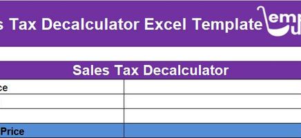 Sales Tax Decalculator Excel Template